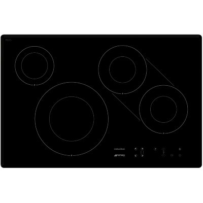 Smeg SI3842B 77cm Touch Control Induction Hob with Angled Edge Glass in Black Glass Smeg SI3842B 77cm Touch Control Induction Hob with Angled Edge Glass in Black Glass